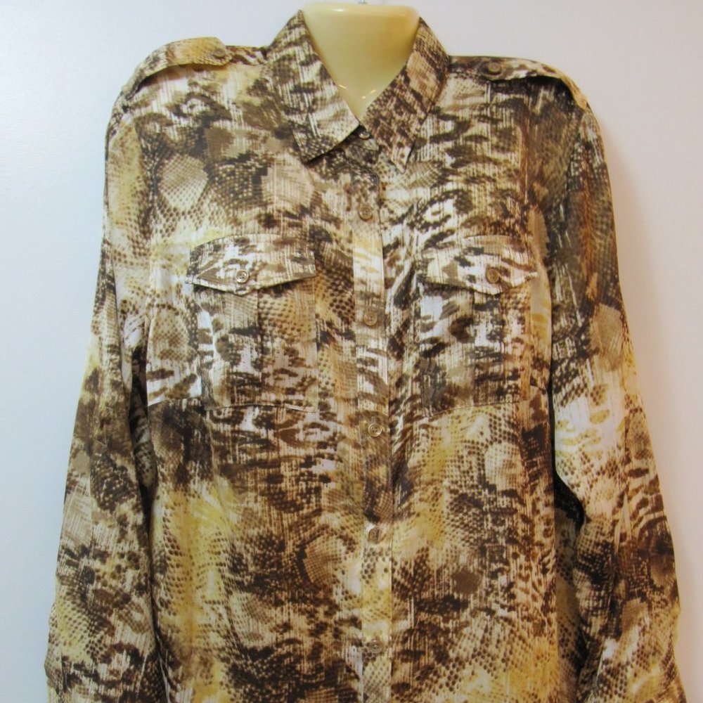 Jones NY Snake Print Blouse – 2X – NWT
